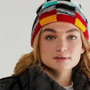 Free People Checkerboard Beanie Multicolor